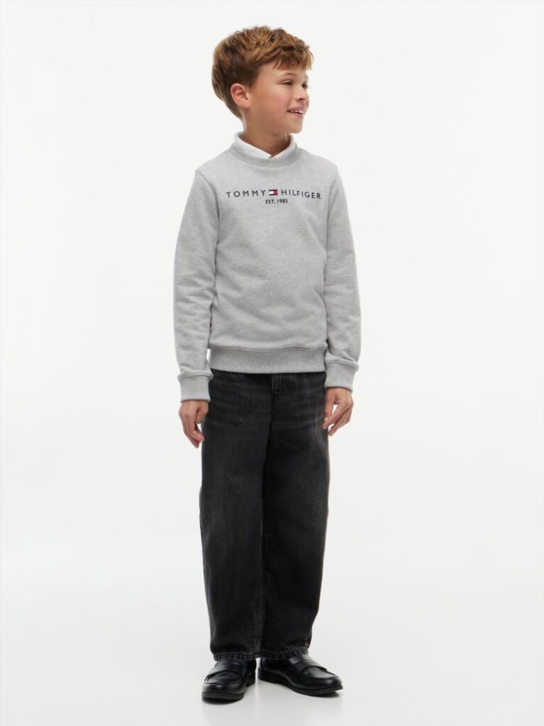 Grey Hanorac cu logo esențial  Kids Unisex