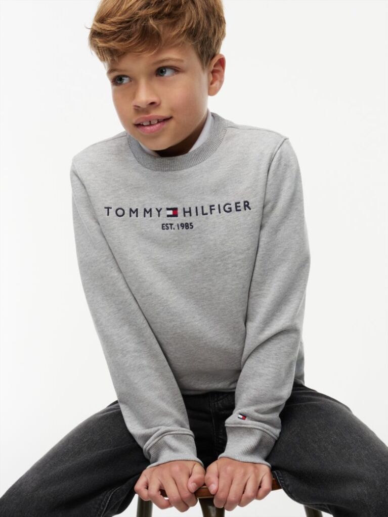 Grey Hanorac cu logo esențial  Kids Unisex