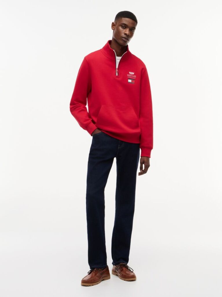 Rosu TH x Cadillac Formula 1® Team Bluza De Trening Cu Imprimeu Pe Spate Si Fermoar  Unisex