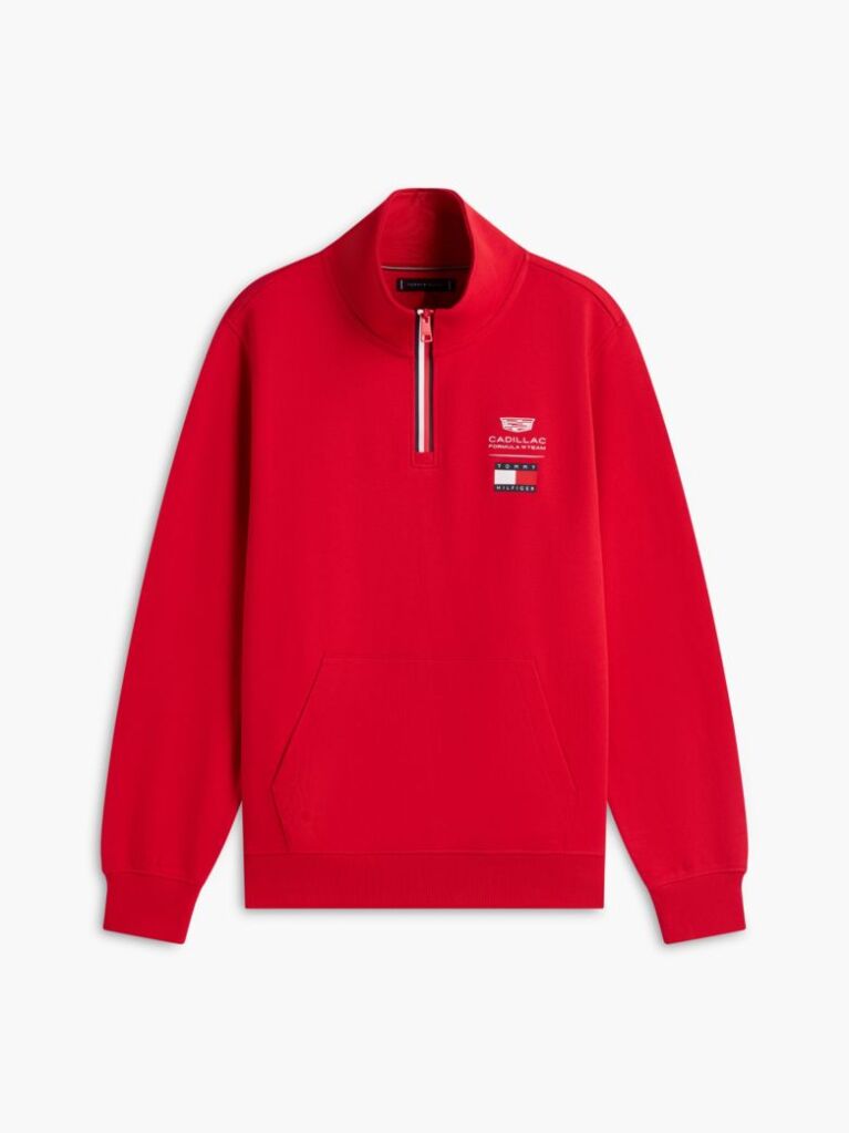 Rosu TH x Cadillac Formula 1® Team Bluza De Trening Cu Imprimeu Pe Spate Si Fermoar  Unisex