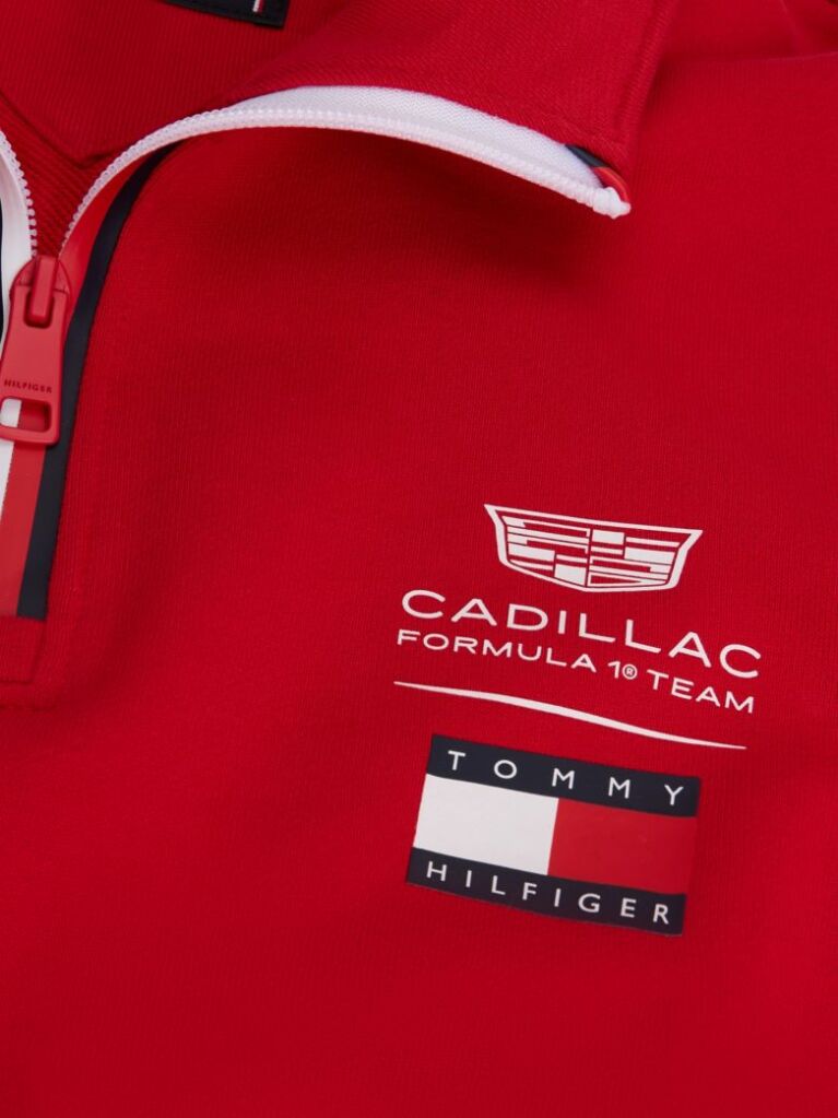 Rosu TH x Cadillac Formula 1® Team Bluza De Trening Cu Imprimeu Pe Spate Si Fermoar  Unisex
