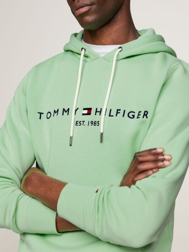 Green Tommy Logo Hoody  Men
