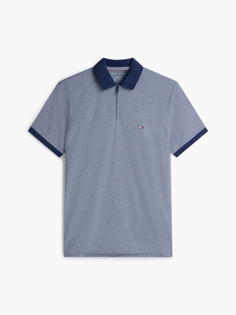 Multi Performance Polo Oxford Cu Croiala Regular Si Fermoar Quarter-Zip  Barbati