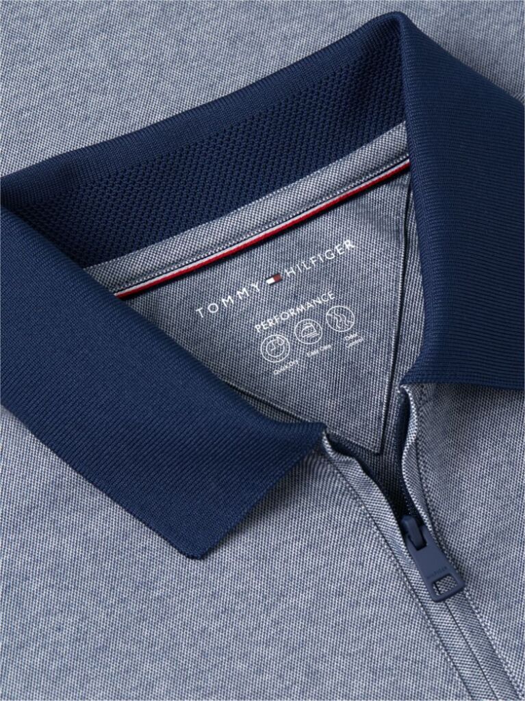 Multi Performance Polo Oxford Cu Croiala Regular Si Fermoar Quarter-Zip  Barbati