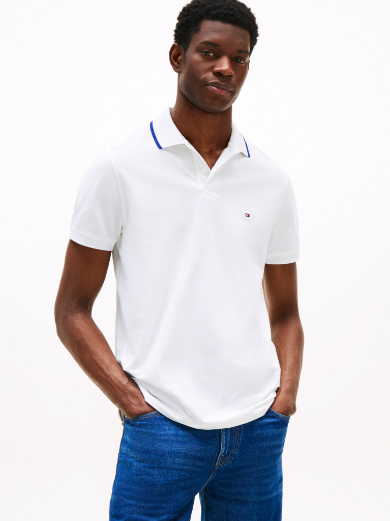 Alb Tricou Polo Regular Performance Tipped  Barbati