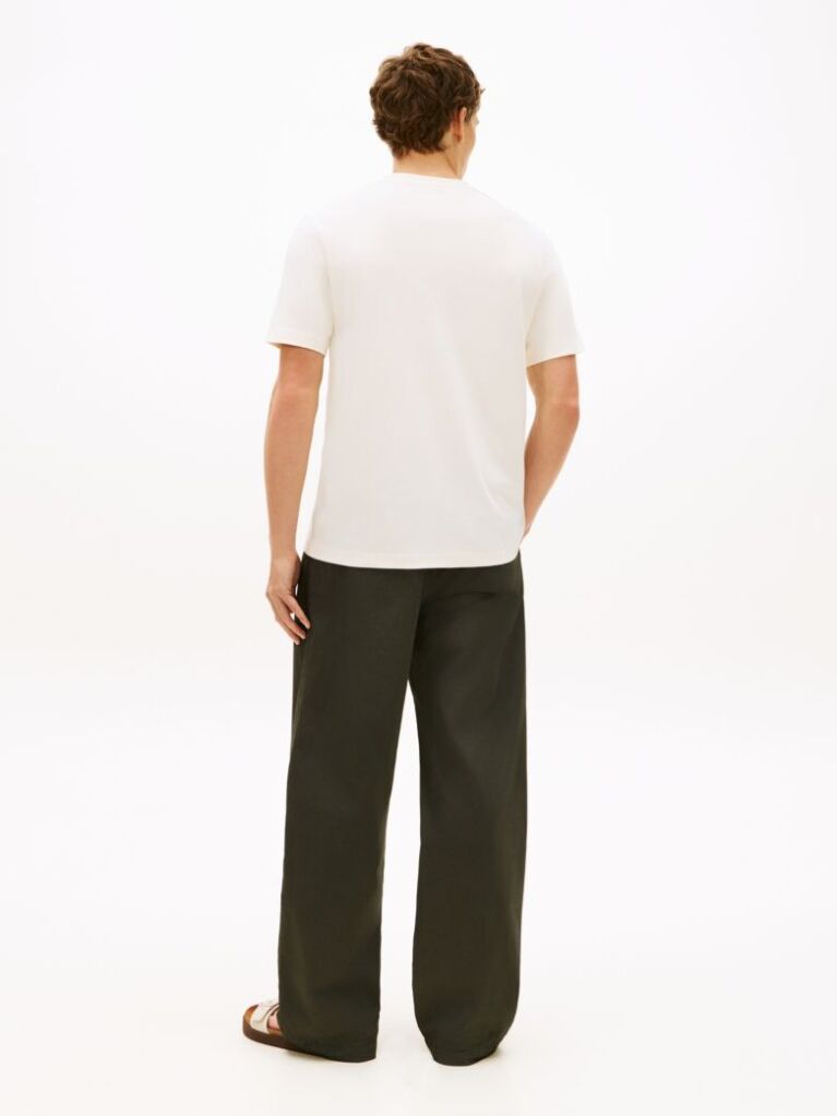 Beige Tonal Logo Embroidery Crew Neck T-Shirt  Men