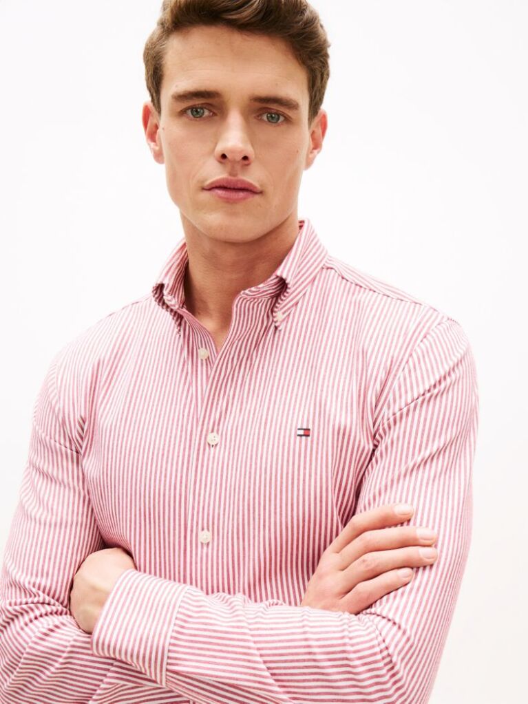 Multi Performance Regular Fit Pique Stripe Oxford Shirt  Men