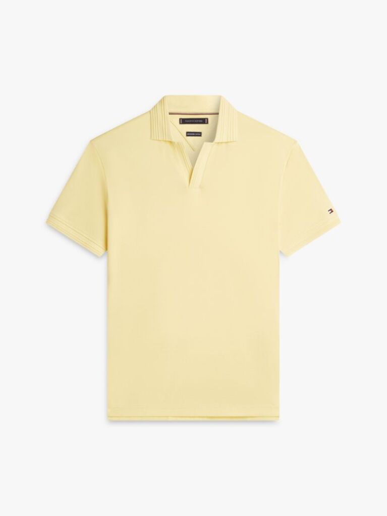 Galben Tricou Polo Din Tricot Interlock Cu Croiala Regular  Barbati
