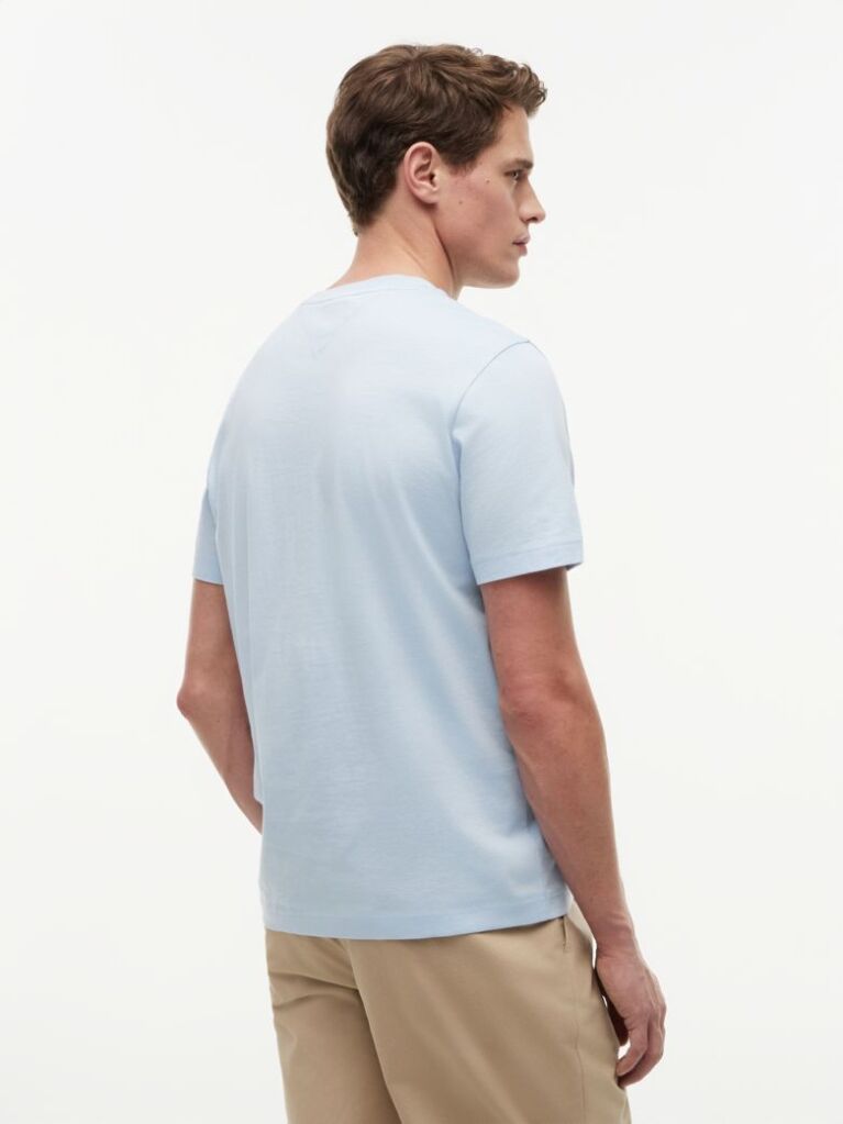 Blue Tricou Cu Guler Rotund Si Logo  Barbati