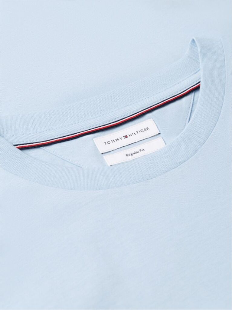 Blue Tricou Cu Guler Rotund Si Logo  Barbati