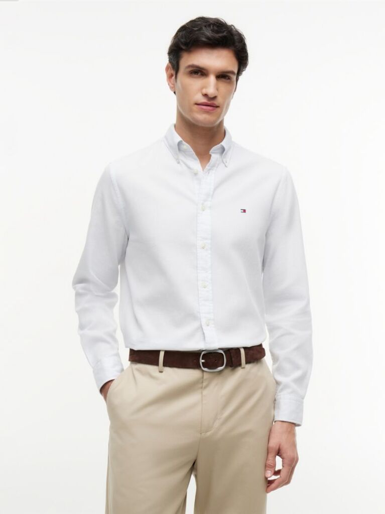 Blue TH Flex Regular Fit Dobby Shirt  Men