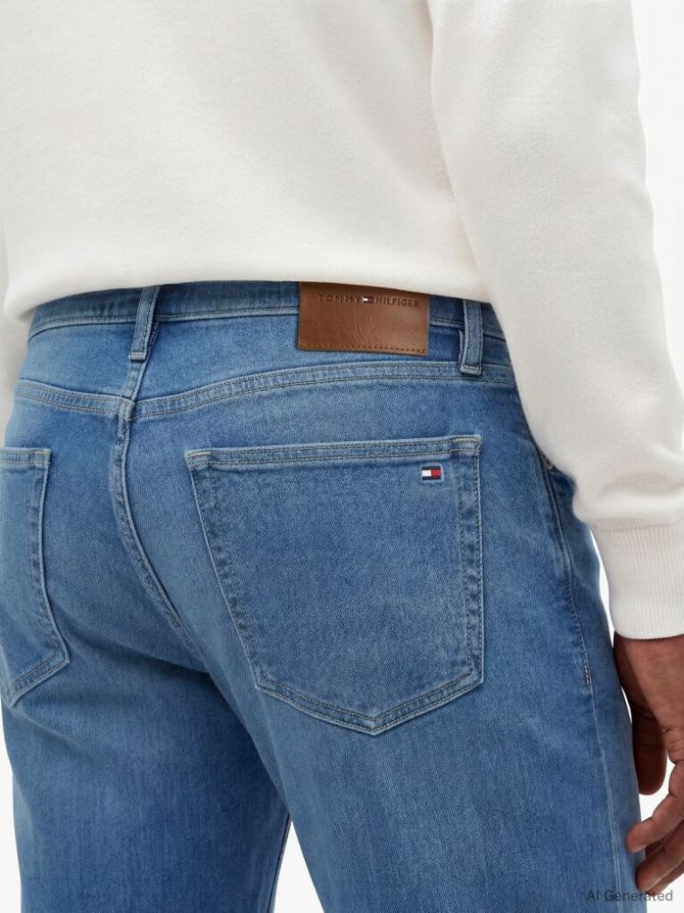 Blue Blugi Bleecker Cu Croiala Slim Cu Efect Uzat  Barbati