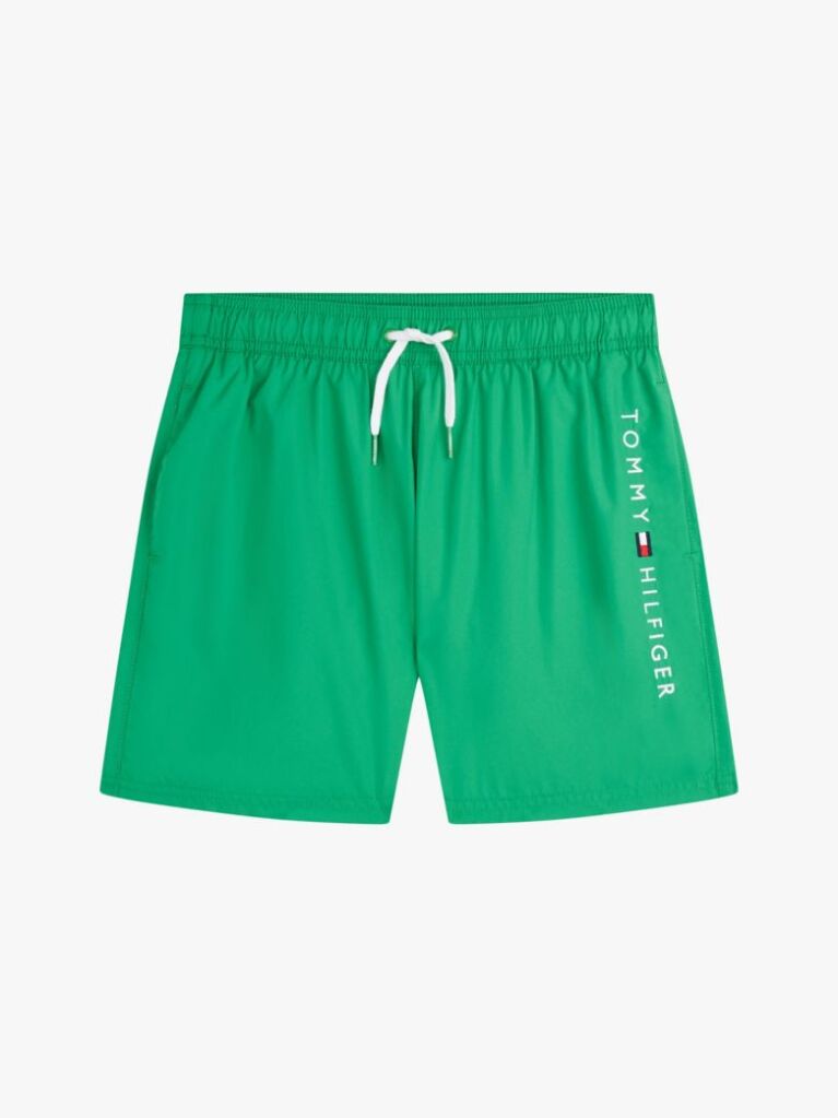 Green Original Logo Mid Length Swim Shorts  Boys