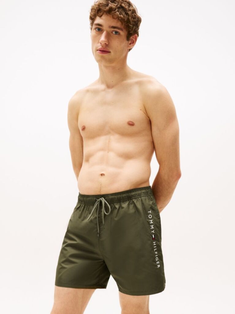 Verde Pantaloni Scurti De Baie Original Logo  Barbati