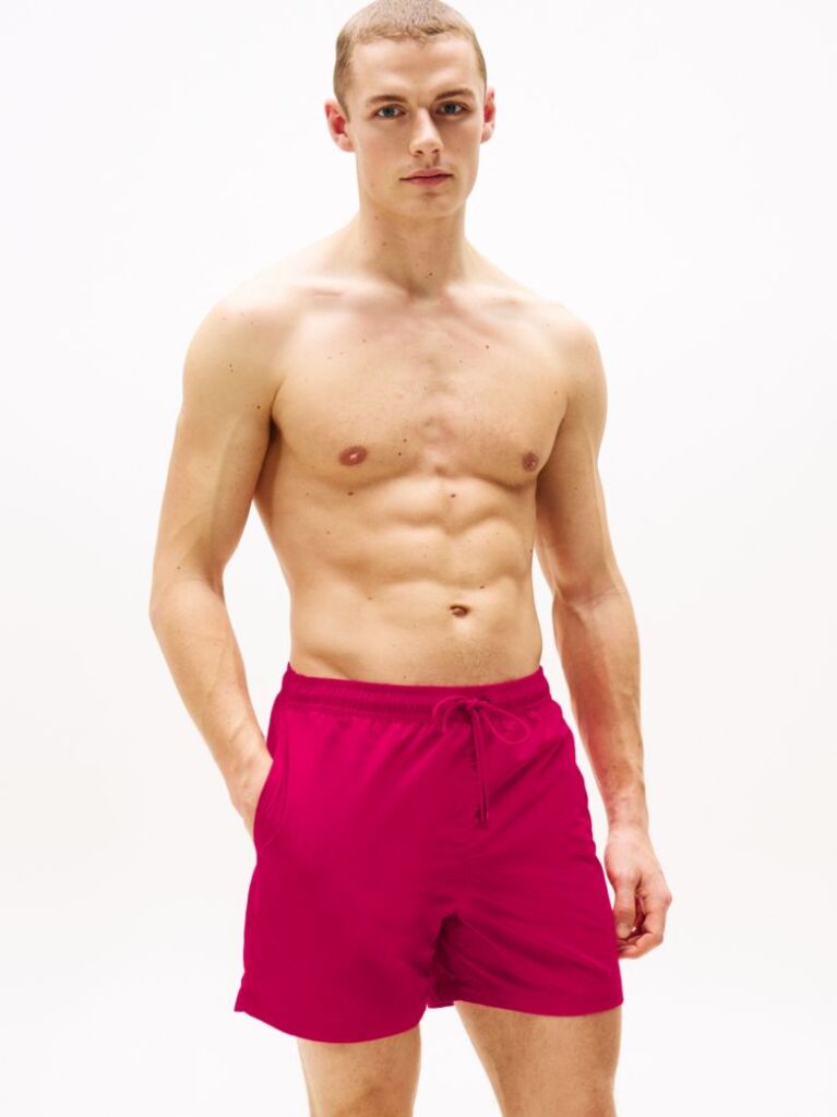 Pink Essential Mid Length Swim Shorts  Men