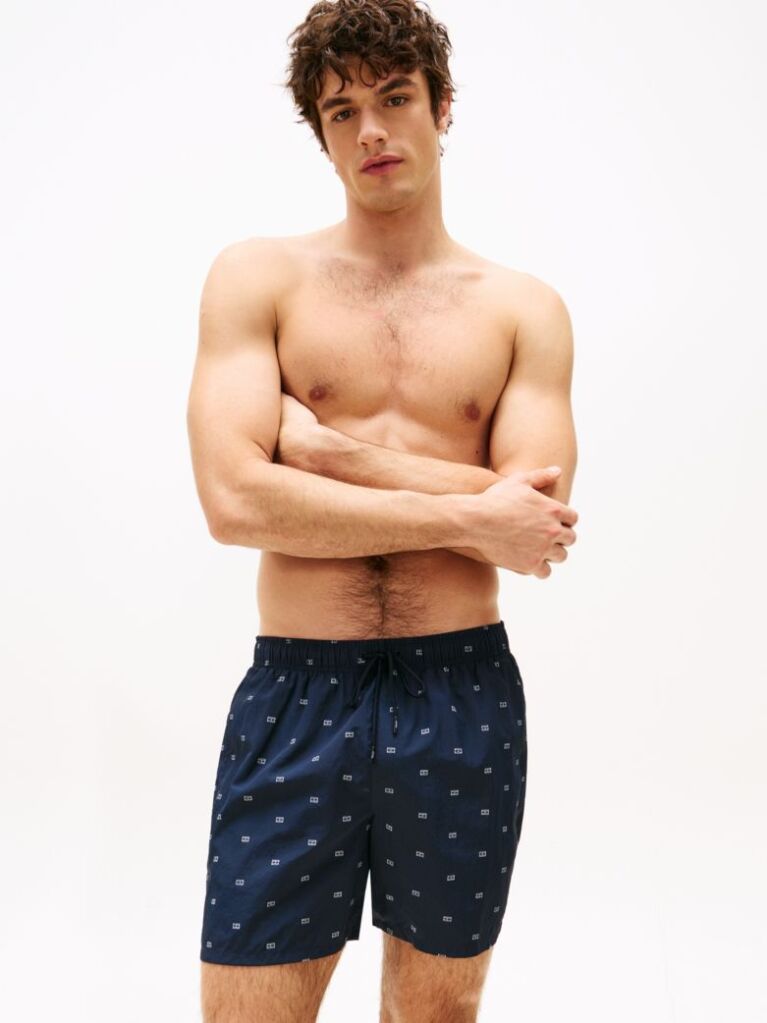 Blue Print Mid Length Swim Trunks  Men