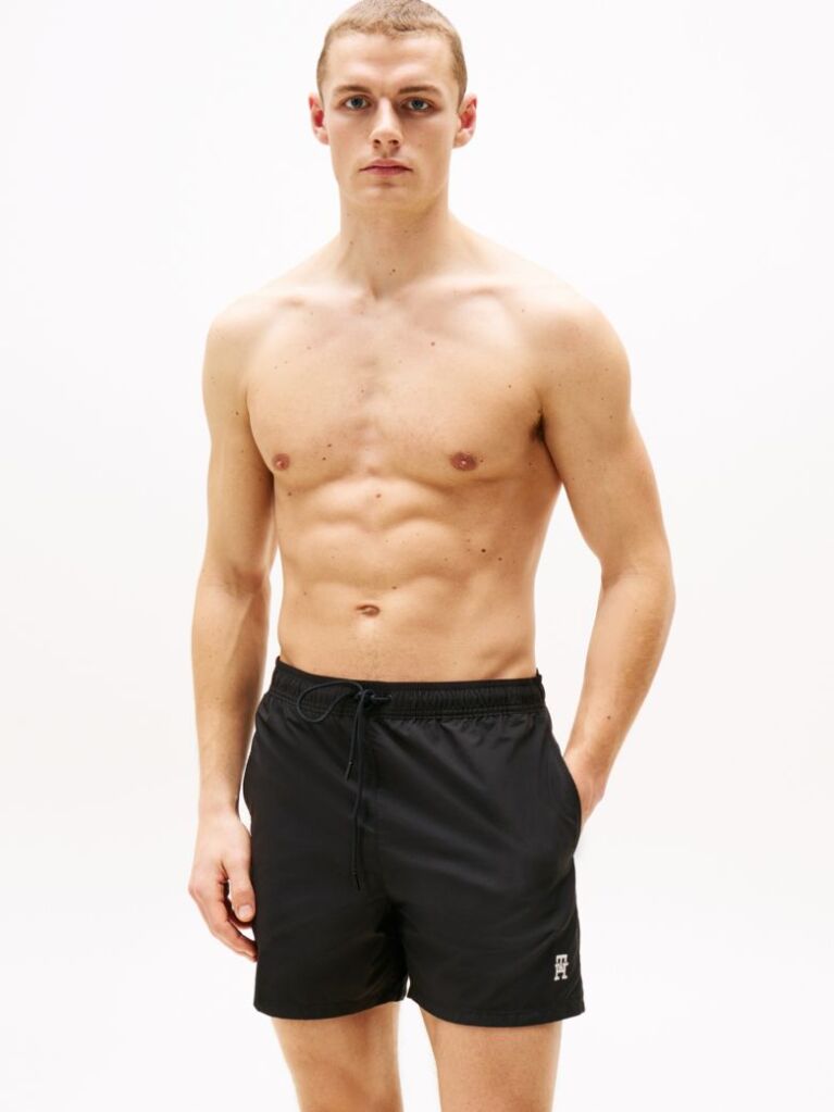 Negru Pantalon Scurt De Baie Th Monogram Lungime Medie  Barbati