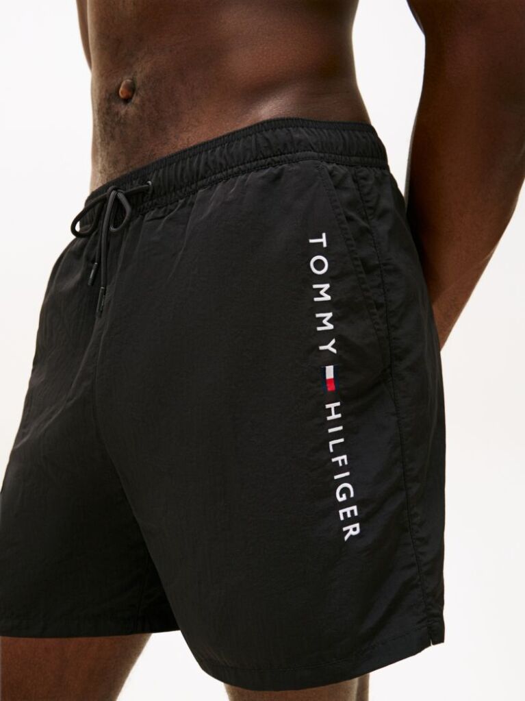 Negru Pantaloni Scurti De Plaja Cu Lungime Medie Cu Logo Original  Barbati