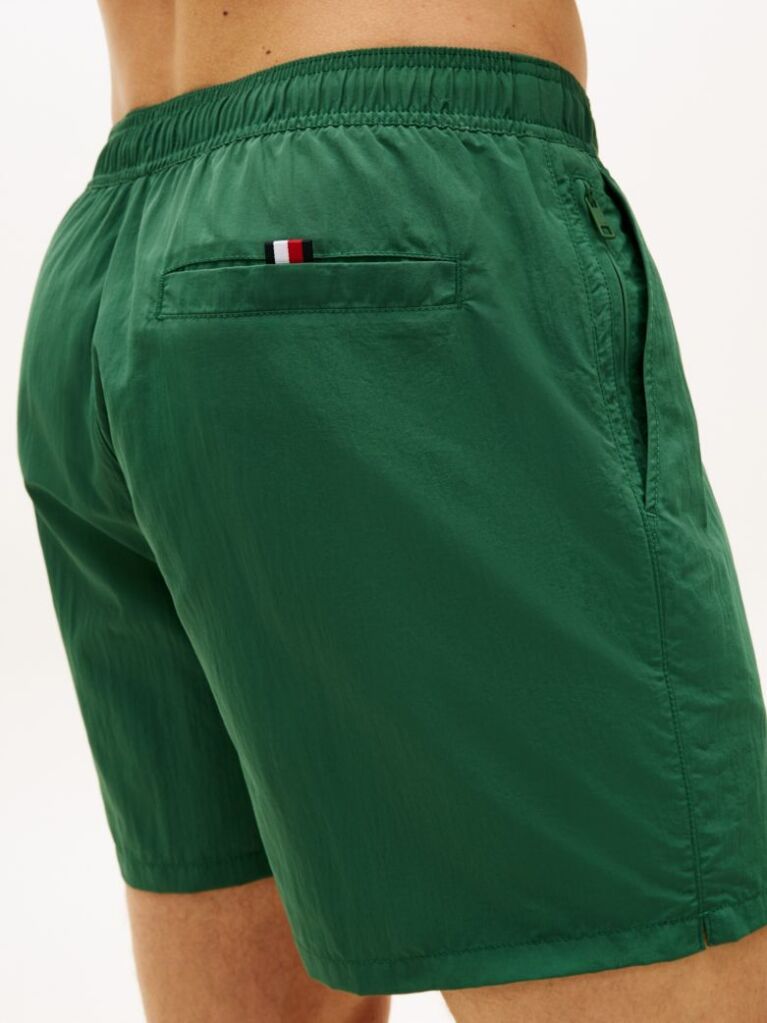 Green Original Logo Mid Length Swim Shorts  Men