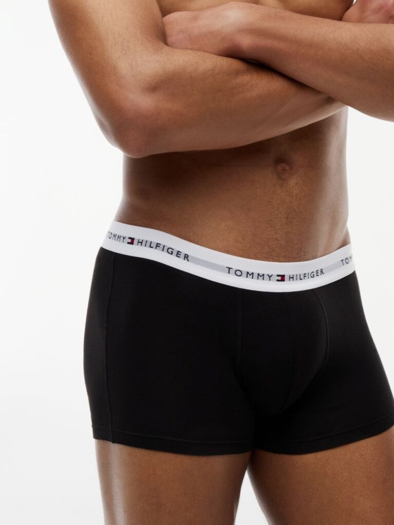 Black 3-Pack Signature Repeat Logo Waistband Trunks  Men