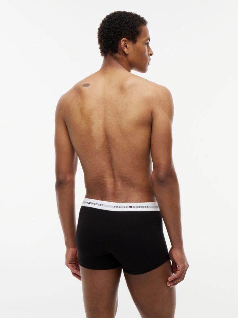 Black 3-Pack Signature Repeat Logo Waistband Trunks  Men