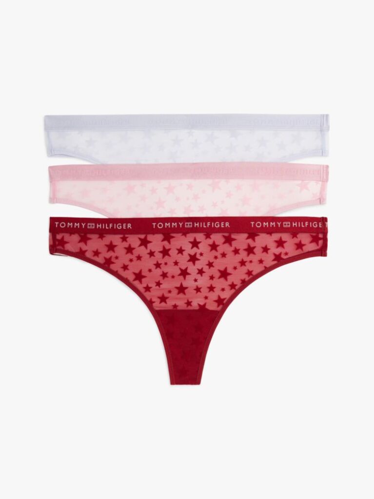 Multi Cutie Cadou 3-Pack Thong Essential Mesh Cu Logo  Femei