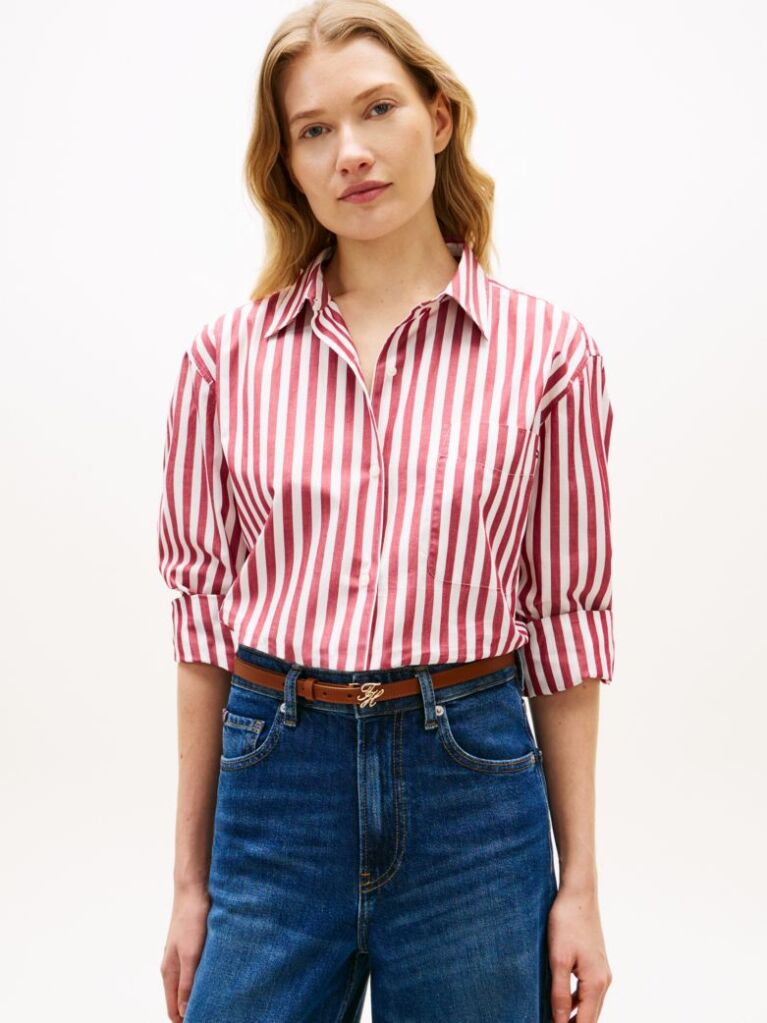 Multi Oversized Fit Poplin Shirt  Women