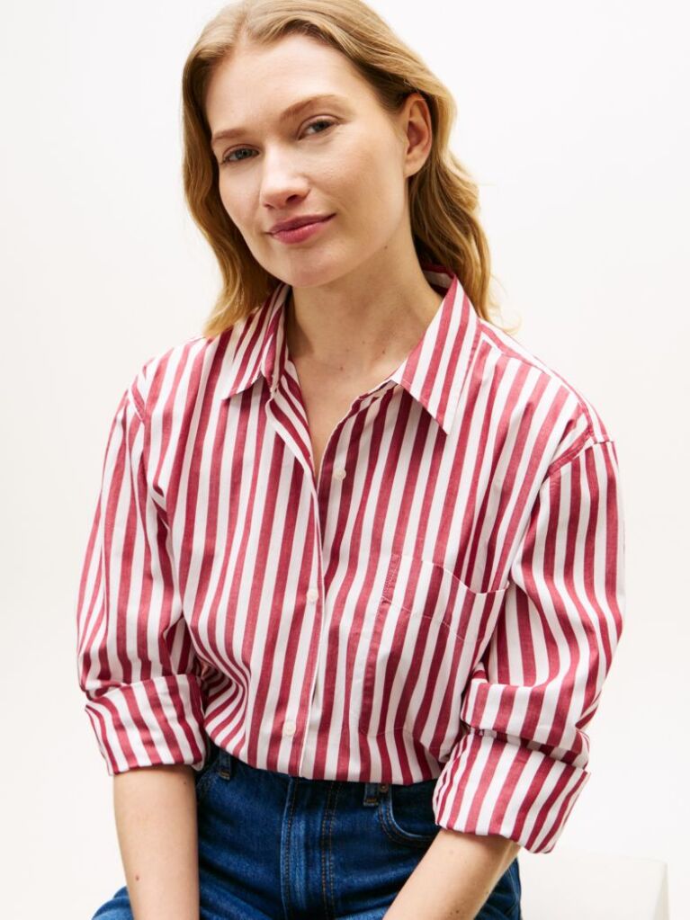 Multi Oversized Fit Poplin Shirt  Women