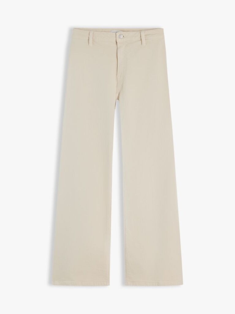 Beige Washed High Rise Wide Leg Ankle Jeans  Women