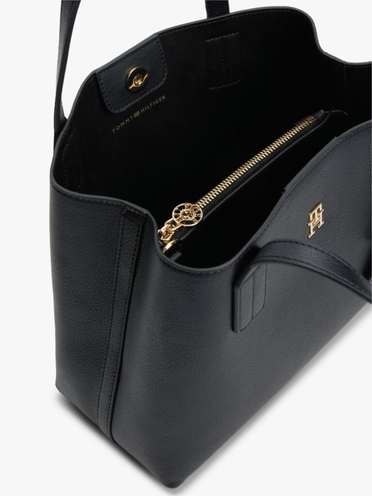 Black Hilfiger Icon TH Monogram Crossbody Satchel  Women