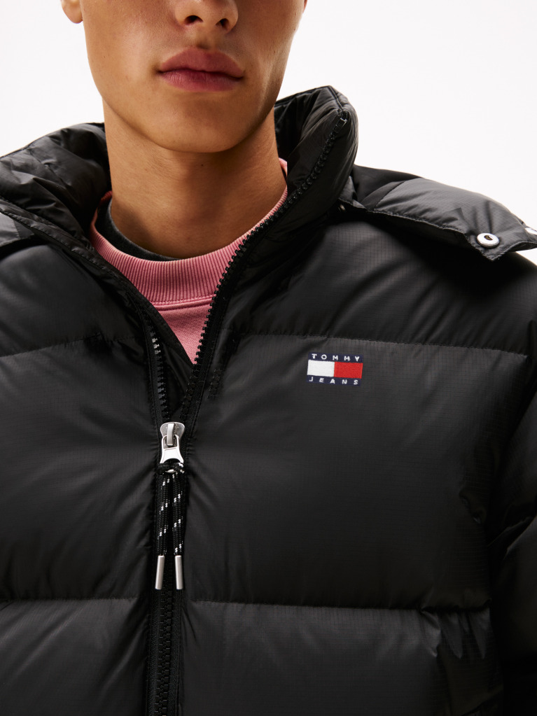 Black Water Repellent Ripstop Alaska Puffer Jacket  Men