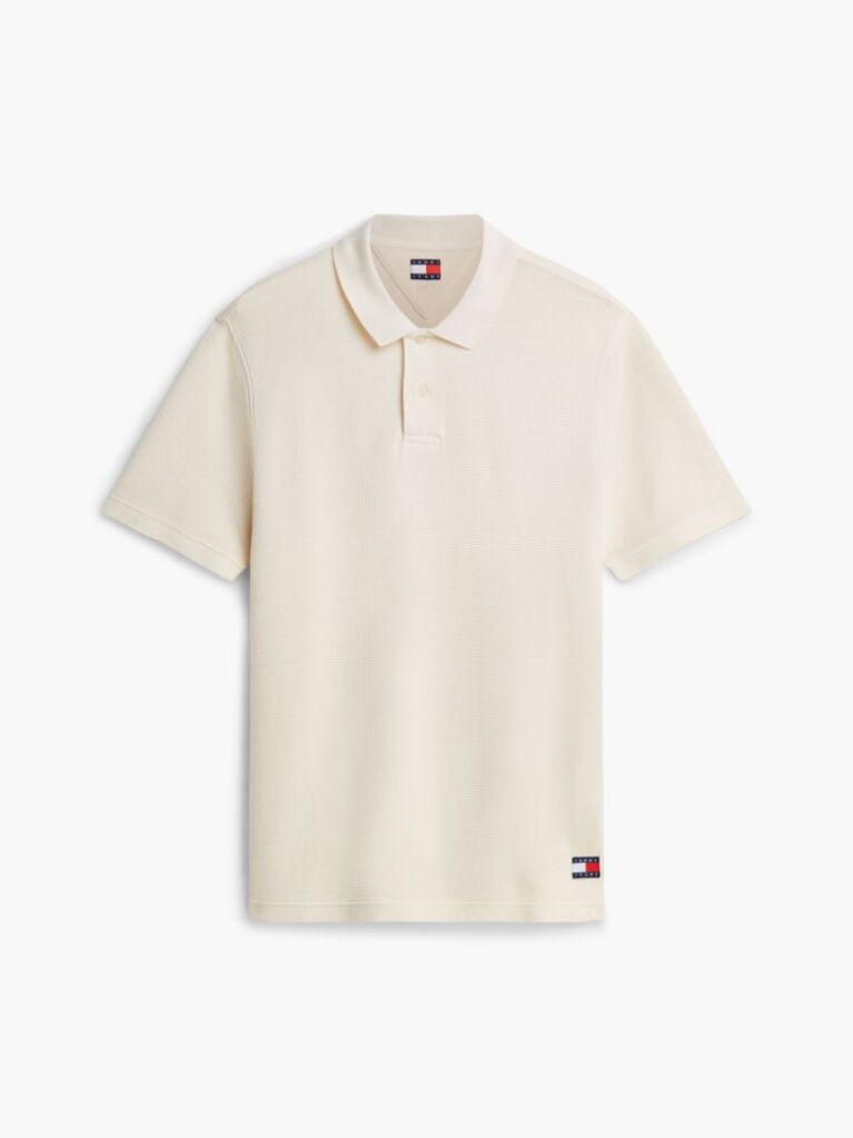 Bej Polo Tricotat Cu Croiala Regular Cu Efect Spalat  Barbati