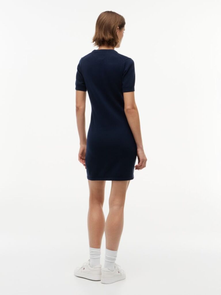 Blue Rochie Gen Pulover Mini Cu Croiala Slim Si Steag Tommy  Femei