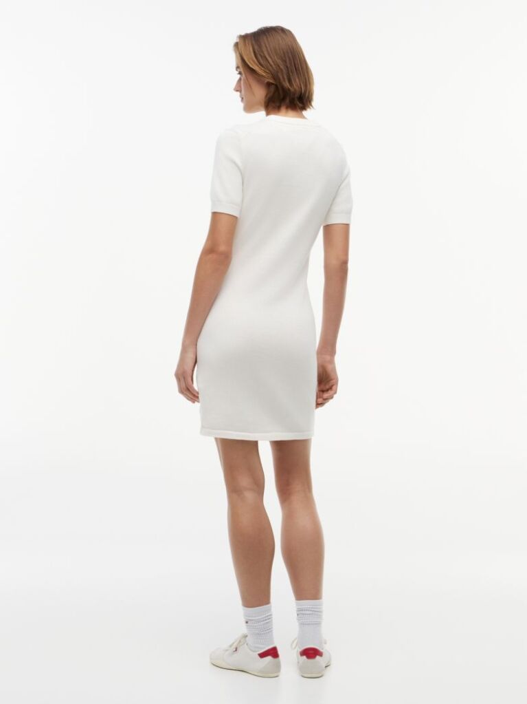 Alb Rochie Gen Pulover Mini Cu Croiala Slim Si Steag Tommy  Femei