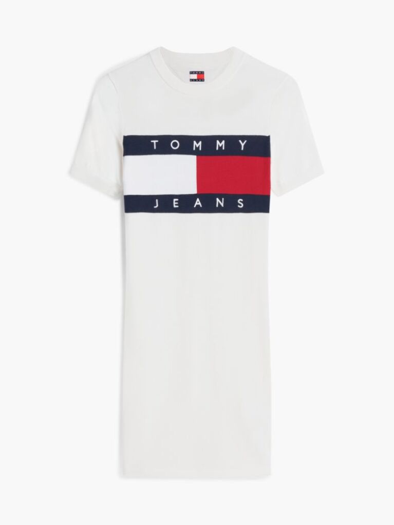 Alb Rochie Gen Pulover Mini Cu Croiala Slim Si Steag Tommy  Femei