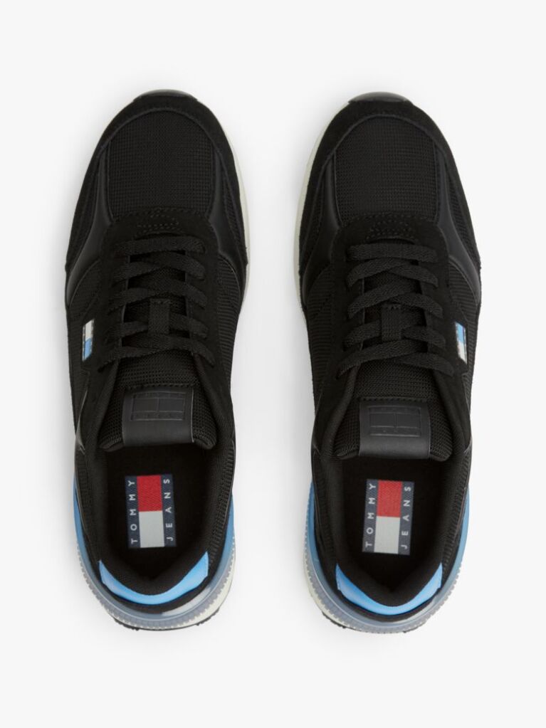 Black Tech Mixed Texture Cleat Trainers  Men