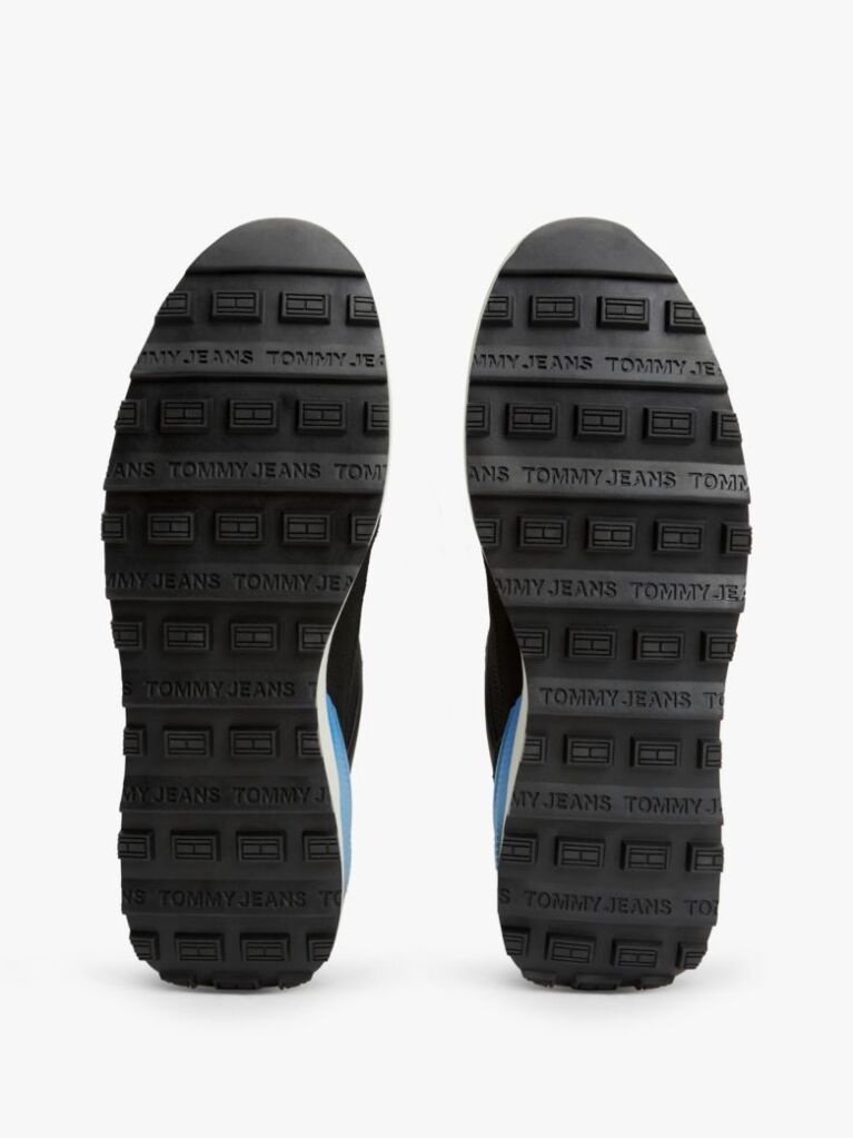 Black Tech Mixed Texture Cleat Trainers  Men