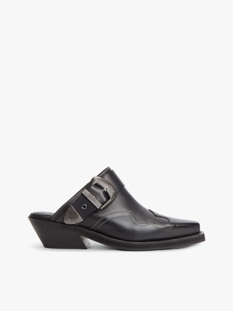 Negru Archive Cowboy Mules Din Piele  Femei