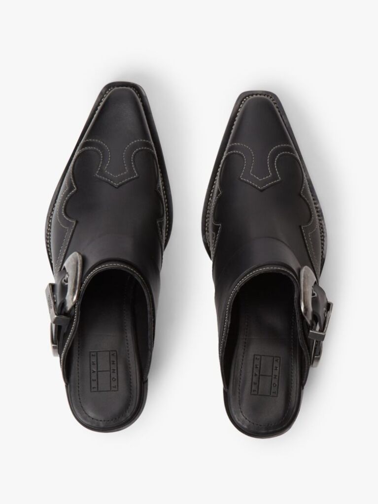 Negru Archive Cowboy Mules Din Piele  Femei