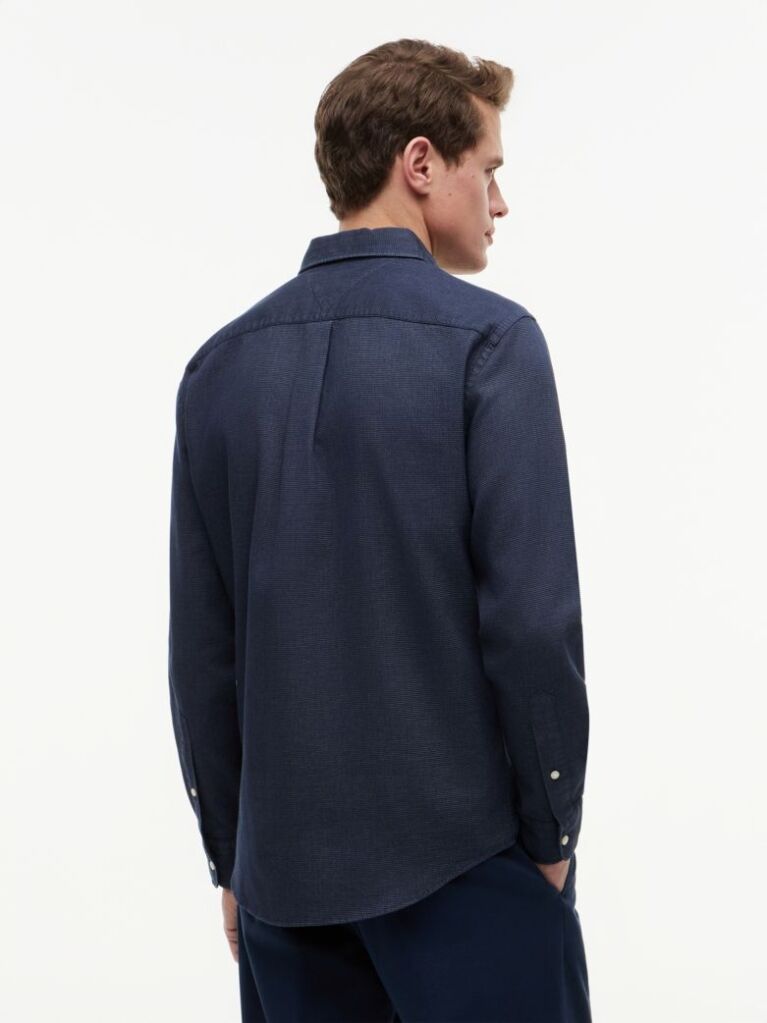Blue TH Flex Regular Fit Dobby Shirt  Men