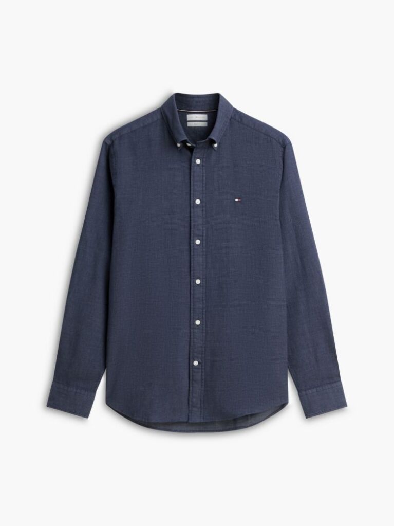 Blue TH Flex Regular Fit Dobby Shirt  Men