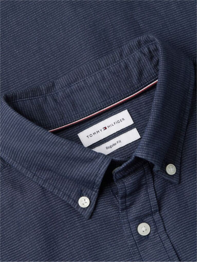 Blue TH Flex Regular Fit Dobby Shirt  Men