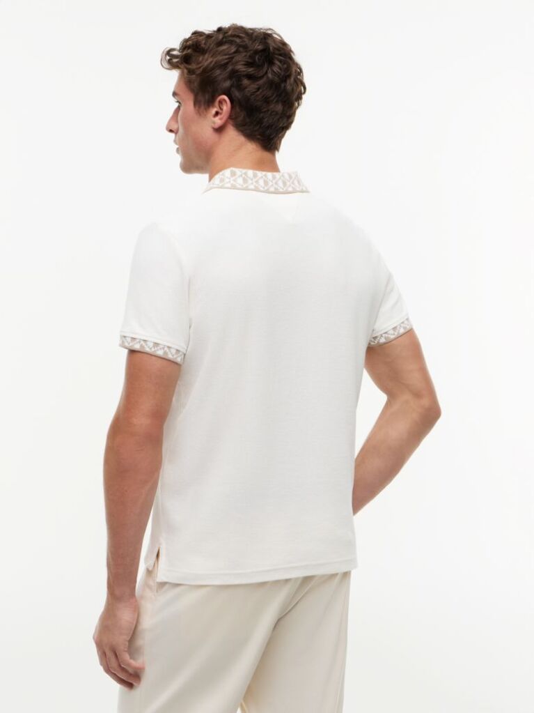 Bej Polo Jacquard Cu Croiala Regular  Barbati