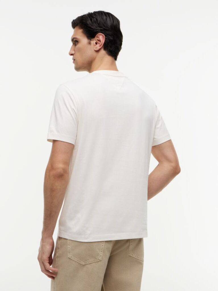 Bej T-Shirt Cu Model Floral Pe Buzunar  Barbati