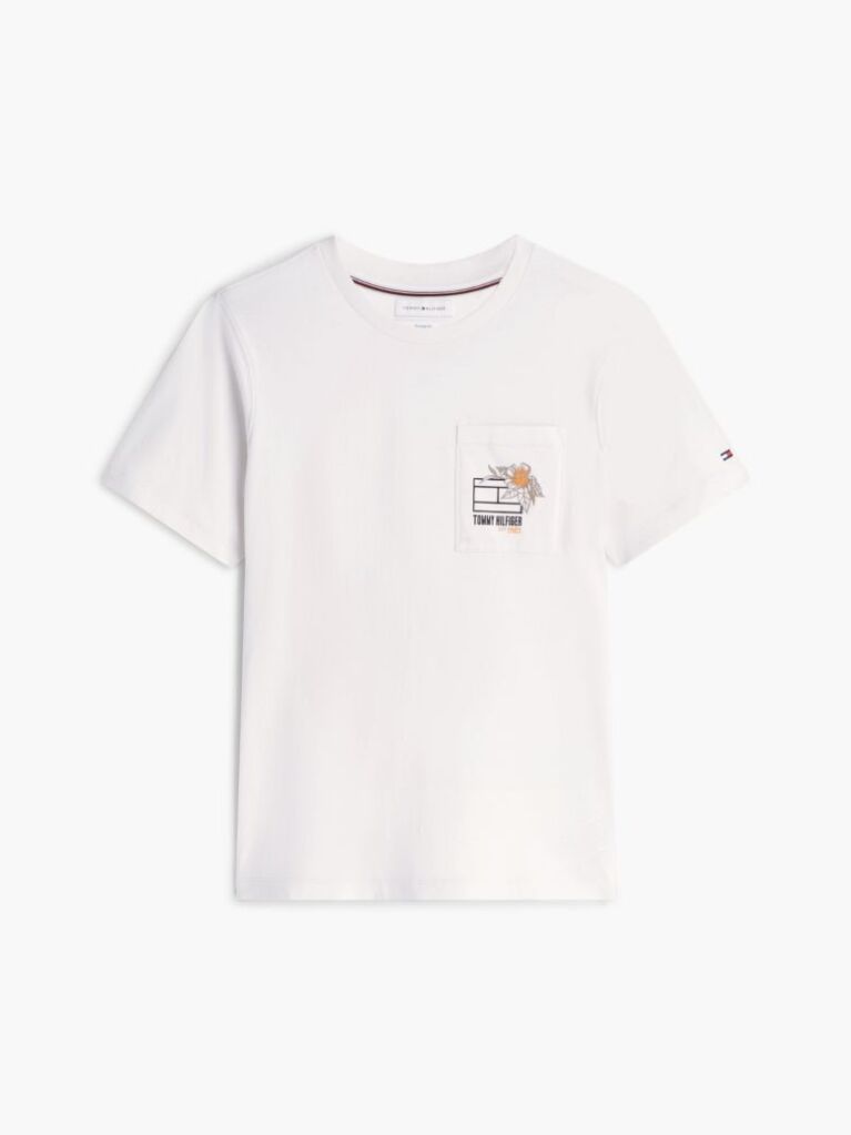 Bej T-Shirt Cu Model Floral Pe Buzunar  Barbati