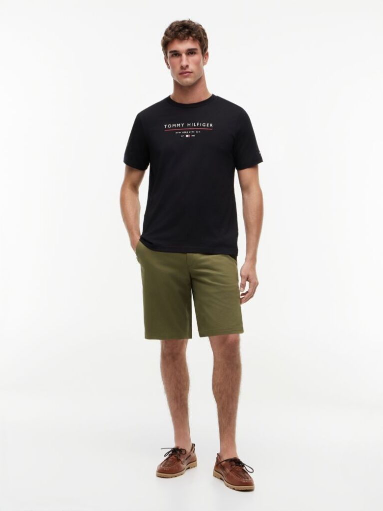 Negru T-Shirt Din Jerseu  Barbati