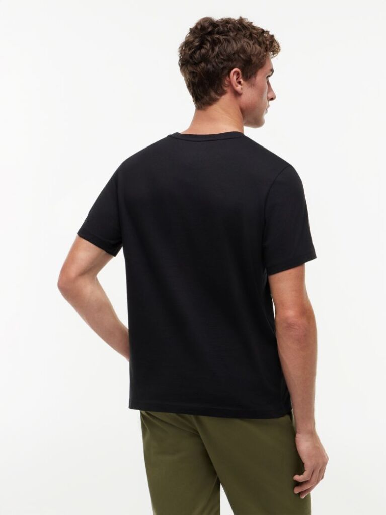 Negru T-Shirt Din Jerseu  Barbati