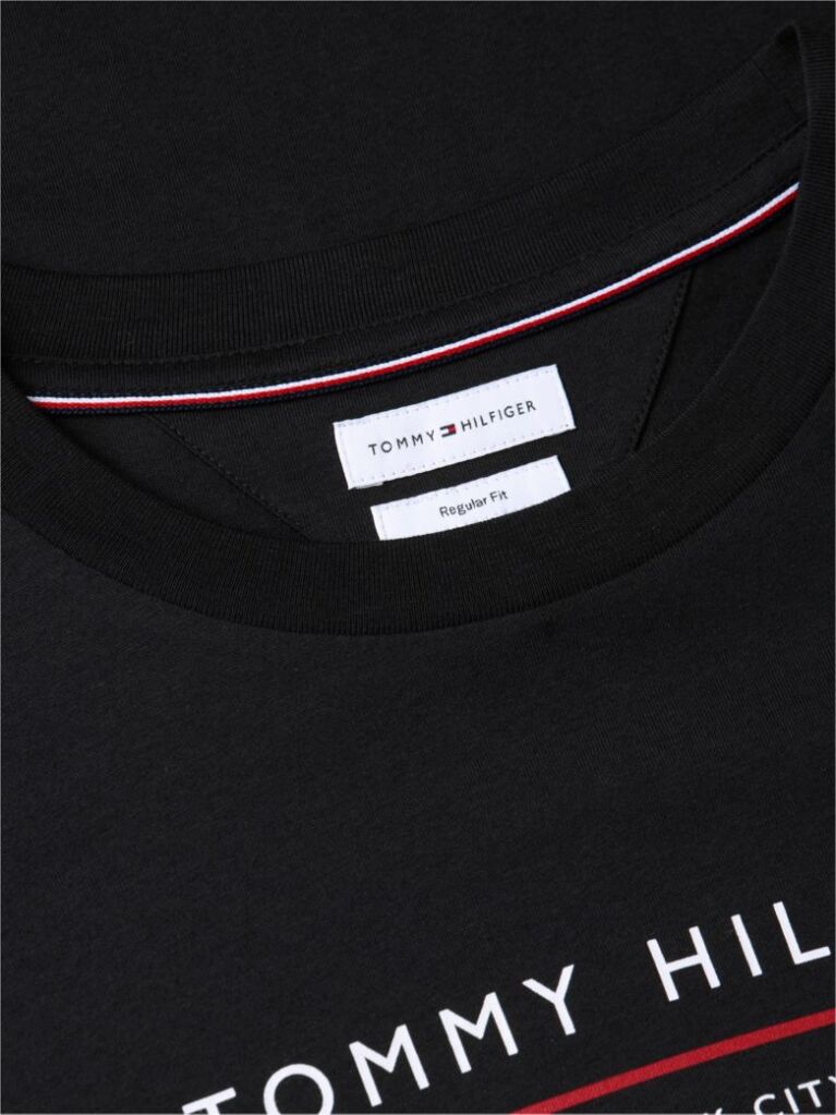 Negru T-Shirt Din Jerseu  Barbati
