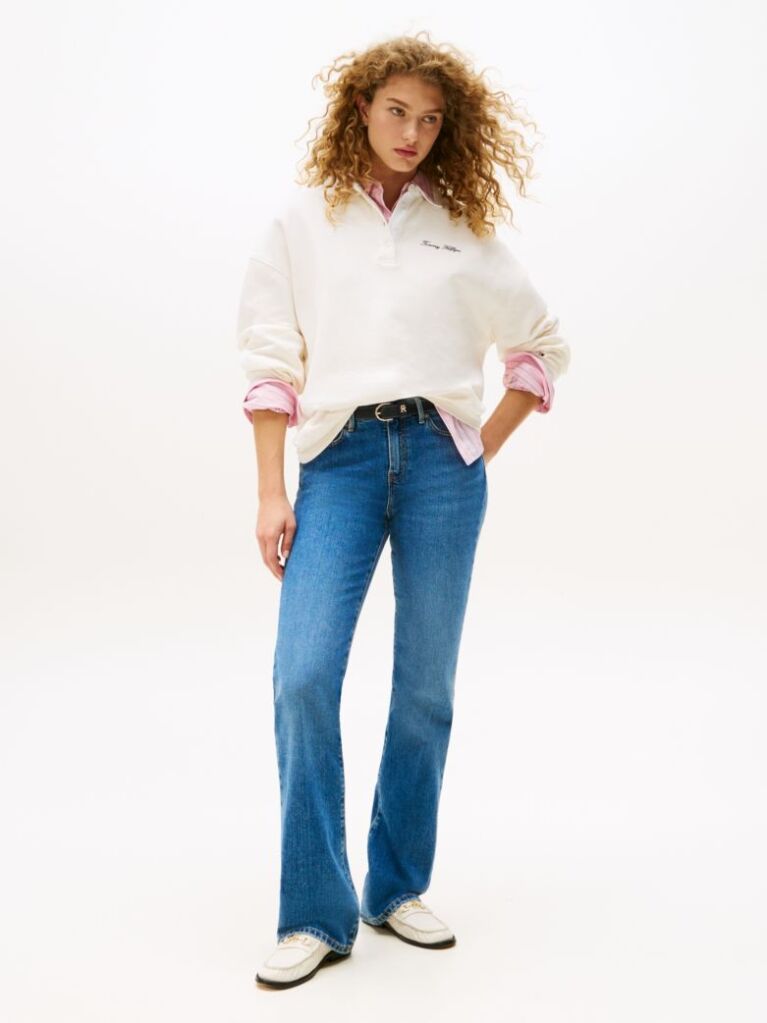 Blue Blugi Cu Talie Medie Si Croiala Bootcut  Femei