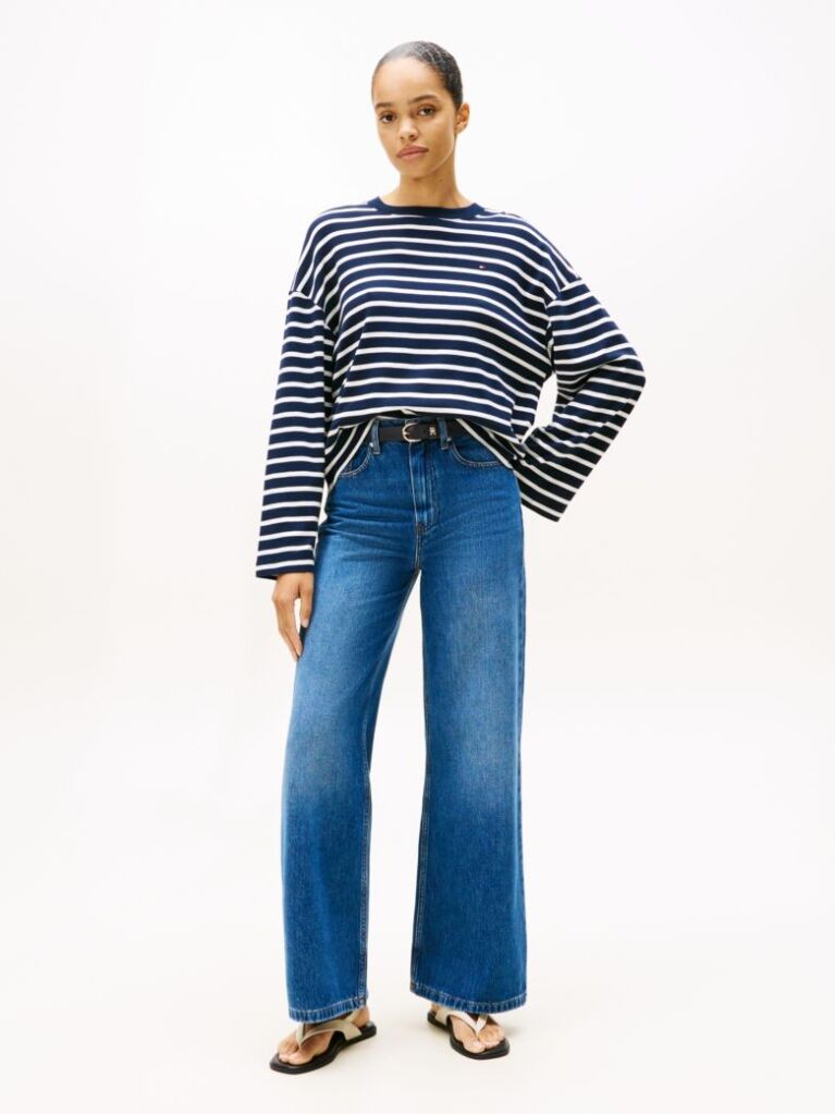 Blue High Rise Wide Leg Jeans  Women